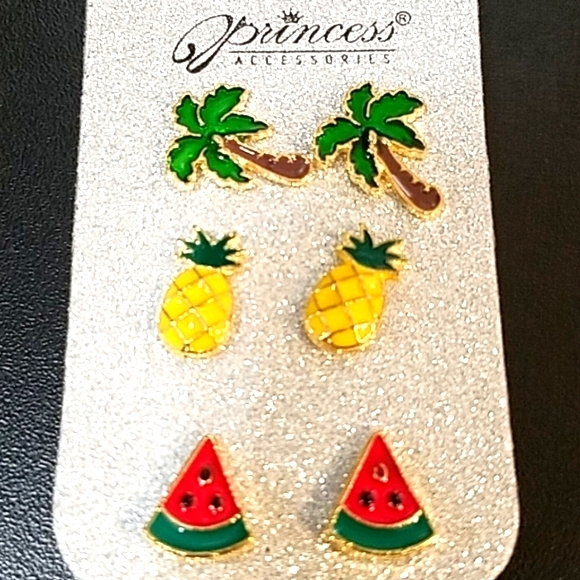 3 for $15 Set of Fruit Earrings - Picture 2 of 4